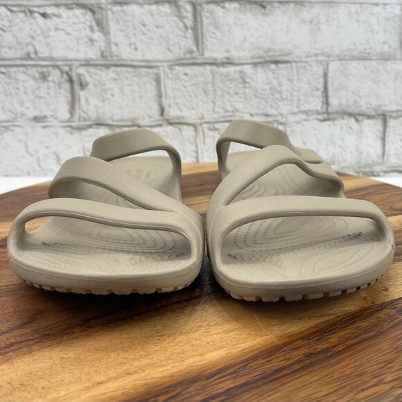 Crocs Kadee II 506756 Womens 10 Strappy Flats Slip On Beige Matte Sandals - Picture 7 of 11